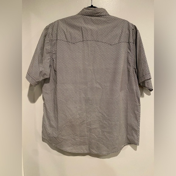 Wrangler Wrancher Shirt Mens XL Geometric AOP Pearl Snap Short Sleeve Western - Picture 3 of 7